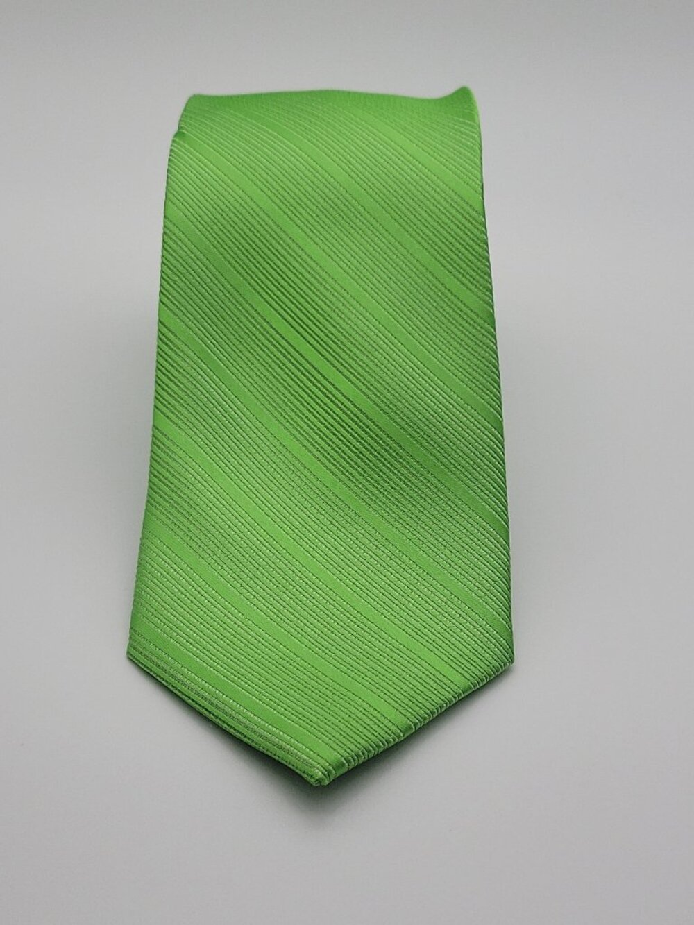 Pierre Cardin 100% Polyester Striped Green Men's Tie Handmade